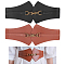 2Pcs 2 Colors PU Leather Wide Elastic Corset Belts for Women Girl, Mixed Color, 25-7/8 inch(65.6cm), 1pc/color