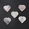 Natural Rose Quartz Display Decorations, Home Decorations, Heart, 42~43x45~46x8mm