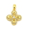 Brass Micro Pave Clear Cubic Zirconia Pendants, Cadmium Free & Nickel Free & Lead Free, Real 18K Gold Plated, Flower, 19x16.5x4mm, Hole: 5x3.5mm