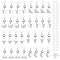 16 Pairs 8 Styles Blank Glass Dome Dangle Earrings, Rhombus & Flower & Hexagon & Triangle 304 Stainless Steel Drop Earrings for Women, Stainless Steel Color, 56~69mm, Pin: 0.6mm, 2 Pairs/style
