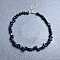 Synthetic Blue Goldstone Chip Beaded Necklaces for Women, 16.93 inch(43cm)