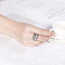 Roman Numerals 304 Stainless Steel & Crystal Rhinestone & Natural Shell Finger Rings, Stainless Steel Color, US Size 8(18.1mm)