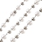 304 Stainless Steel Round Link Chains, Unwelded, with Spool, with ABS Plastic Beads, Stainless Steel Color, 2x1.5x0.1mm, 5m/roll