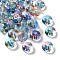 Baking Painted Transparent Glass Beads, Rondelle, Colorful, 8x5mm, Hole: 1.5mm, 2083pcs/1000g