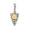 316 Surgical Stainless Steel Big Pendants, Arrowhead Charm, Antique Silver & Golden, 55.5x20.5x10.5mm, Hole: 7mm