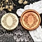 Flower Frame Brass Stamp Heads, for Wax Seal Stamp, Wedding Invitations Making, Golden, Oval, 25x14mm, Inner Diameter: 7.5mm