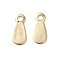 Brass Pendants, Lead Free & Cadmium Free, Teardrop, Real 24K Gold Plated, 7x3x0.5mm, Hole: 1mm