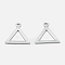 925 Sterling Silver Charms, Triangle, Silver, 11x10x0.5mm, Hole: 1mm