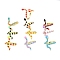 Snake Real 18K Gold Plated Cuff Rings for Women, Brass Enamel Open Rings
, Mixed Color, US Size 6 1/2(16.9mm)