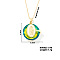 Luxury Fashionable American and European Style Brass Glass Virgin Mary Pendant Necklaces for Women, Colorful, 15.75 inch(400mm)