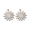 Non-Tarnish 201 Stainless Steel Pendants, Flower Charms, Stainless Steel Color, 19x16.8x0.9mm, Hole: 1.4mm