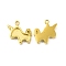Ion Plating(IP) 304 Stainless Steel Pendant Rhinestone Settings, Unicorn, Real 14K Gold Plated, Fit For 0.8mm Rhinestone, 15.5x16x2.3mm, Hole: 1.2mm