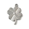 304 Stainless Steel Pendants, Clover Charm, Anti-Tarnish, Stainless Steel Color, 27.5x20x2mm, Hole: 1.6mm