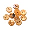 Freshwater Shell Buttons, 2-Hole, Flat Round, Orange, 9x1~2mm, Hole: 1.5mm