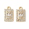 Brass Micro Pave Cubic Zirconia Pendants, Cadmium Free & Nickel Free & Lead Free, Rectangle, Clear, Real 18K Gold Plated, 12x7x3mm, Hole: 1.2mm