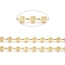 Brass Handmade Link Chains, with Spool, Long-Lasting Plated, Unwelded, Flat Round and Sun, Real 18K Gold Plated, 11x6x0.5mm, about 32.8 Feet(10m)/roll