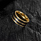 201 Stainless Steel Enamel Finger Rings for Men, Golden, 8mm,US Size 9(18.9mm)