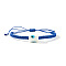 Lampwork Bead Braided Bead Bracelets, Adjustable  Synthetic Fiber Braided Bracelets for Men Women, Column with Evil Eye, Blue, Inner Diameter: 11 inch(28cm)