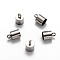 Tarnish Resistant Smooth Surface 201 Stainless Steel Cord Ends, End Caps, Stainless Steel Color, 12x8mm, Hole: 2.5mm, 7mm Inner Diameter