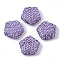 Handmade Polymer Clay Rhinestone Beads, Pentagon, Violet, PP14(2.0~2.1mm), 18.5~19.5x19~20x8~9mm, Hole: 1.6mm