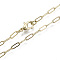 Brass Paperclip Chains, Drawn Elongated Cable Chains Necklace Making, with Lobster Claw Clasps, Light Gold, 18.11 inch(46cm) long, Link: 7.4x2.8mm, Jump Ring: 5x1mm