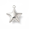 Rack Plating Brass Pendants, Cadmium Free & Lead Free, Long-Lasting Plated, Star, Platinum, 19.5x16x7mm, Hole: 1.8~2mm