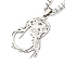 Non-Tarnish 304 Stainless Steel Pendant Necklaces, Curb Chain, Jesus, Stainless Steel Color, 23.74 inch(60.3cm)