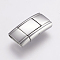 Tarnish Resistant 304 Stainless Steel Bayonet Clasps, Rectangle, Stainless Steel Color, 24x12.5x5.5mm, Hole: 3x11mm