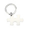Non-Tarnish 304 Stainless Steel Pendant Keychain, Puzzle, Stainless Steel Color, 25x41mm