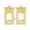 Ion Plating(IP) 304 Stainless Steel Pendants, Window Charm, Real 18K Gold Plated, 37.5x20.5x1.5mm, Hole: 2.8mm
