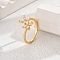 Flower Design Ladies Ring for Daily Wear, Dating and Vacation, Golden, Inner Diameter: 18mm