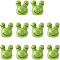 10Pcs Handmade Bumpy Lampwork Beads, Frog, Olive Drab, 14.5x17.5x13.5mm, Hole: 1.8mm, 10pcs