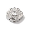 Brass Micro Pave Clear Cubic Zirconia Beads, Cadmium Free & Nickel Free & Lead Free, Longevity Lock, Platinum, 8x10x6mm, Hole: 1.6mm