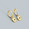 Square with Star 925 Sterling Silver Pave Green Cubic Zirconia Hoop Dangle Earrings for Women, Golden