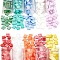 760Pcs 10 Colors 2-Hole Glass Seed Beads, Opaque Colours Lustered, Rectangle, Mixed Color, 5x4.5~5.5x2~2.5mm, Hole: 0.5~0.8mm, about 70~73pcs/color