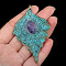 Natural Amethyst Pendants, with Alloy Leaf, Purple, 66x45x6mm
