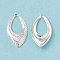Brass Pendants, Cadmium Free & Lead Free, Teardrop Charm, 925 Sterling Silver Plated, 23.5x13x2mm, Hole: 1mm