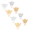 201 Stainless Steel Pendants, Filigree Joiners Findings, Laser Cut, Triangle with Eye, All Seeing Eye, Golden & Stainless Steel Color, 20x19.5x1mm, Hole: 1.4mm, 2 Colors, 4pcs/color, 8pcs/box