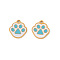 304 Stainless Steel Enamel Charms, PVD Vacuum Plating, Cat Paw Print Charm, Real 18K Gold Plated, Light Blue, 11x11x1mm, Hole: 1mm