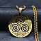 Stainless Steel Triskele Triskelion Pendant Necklace for Men, Box Chains, Golden, 19.69 inch(50cm)