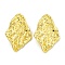 Rack Plating Brass Stud Earrings, Cadmium Free & Lead Free, Real 18K Gold Plated, 38x26.5mm