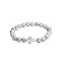 Natural Howlite Round & Black Stone Cross Beaded Stretch Bracelets