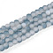 Crackle Glass Beads Strands, Round, Two Tone, Frosted, Light Steel Blue, 4~4.5x3~4mm, Hole: 0.9mm