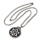 Witch Knot 201 Stainless Steel Enamel Pendant Necklaces, Stainless Steel Color, 23.23 inch(59cm)