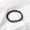 Natural Tiger Eye & Cross Stretch Bracelet