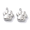 Anti-Tarnish 304 Stainless Steel Charms, Cat Paw Print Charm, Stainless Steel Color, 11x9x3mm, Hole: 1.2mm