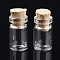 Glass Jar Glass Bottles Bead Containers, with Cork Stopper, Wishing Bottle, Clear, 1.8x1cm, Hole: 0.65cm, Capacity: 1ml(0.03 fl. oz)