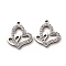 304 Stainless Steel Clay Rhinestone Pendants, Heart, Stainless Steel Color, 18x16x2.5mm, Hole: 1.6mm