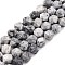 Natural Map Stone/Picasso Stone Beads Strands, Round, Faceted, 9.5~10x9~9.5x9~9.5mm, Hole: 1mm, about 38pcs/strand, 13.78~14.8''(35~37cm)