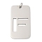 304 Stainless Steel Pendants, with Jump Ring, Rectangle with Hollow Letter Charm, Anti-Tarnish, Laser Cut, Letter F, 49.5x28x1.5mm, Hole: 6.5mm